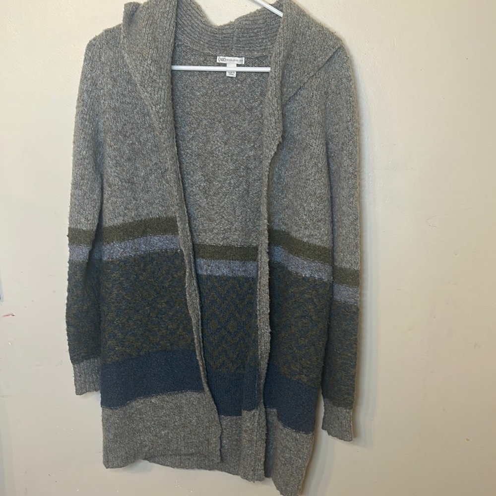 Cozy Gray and Blue Women's Sweater